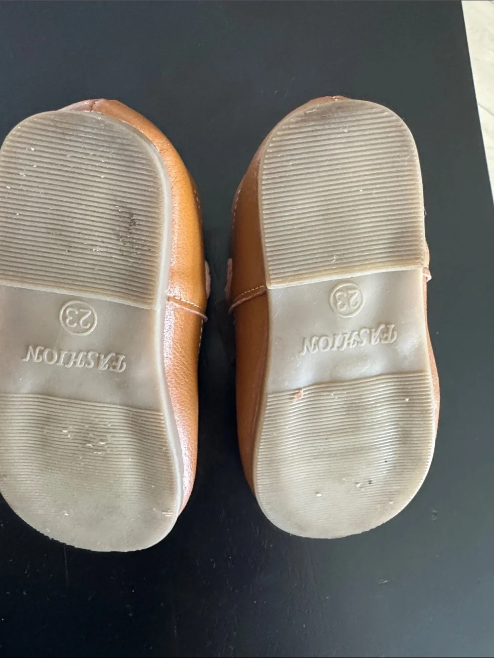 Baby/Toddler Mary Jane Shoes with Brown Bow - Tan